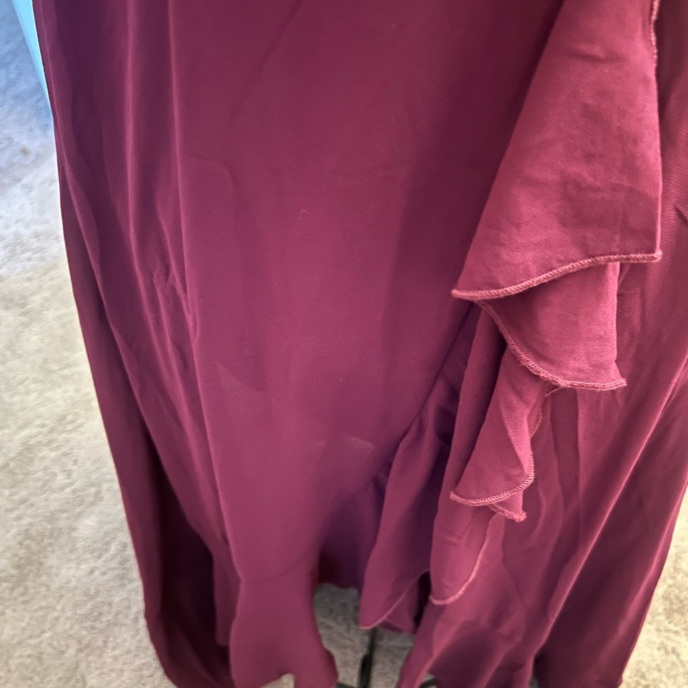 Miusol Burgundy Lace High Low Dress - Picture 4 of 5